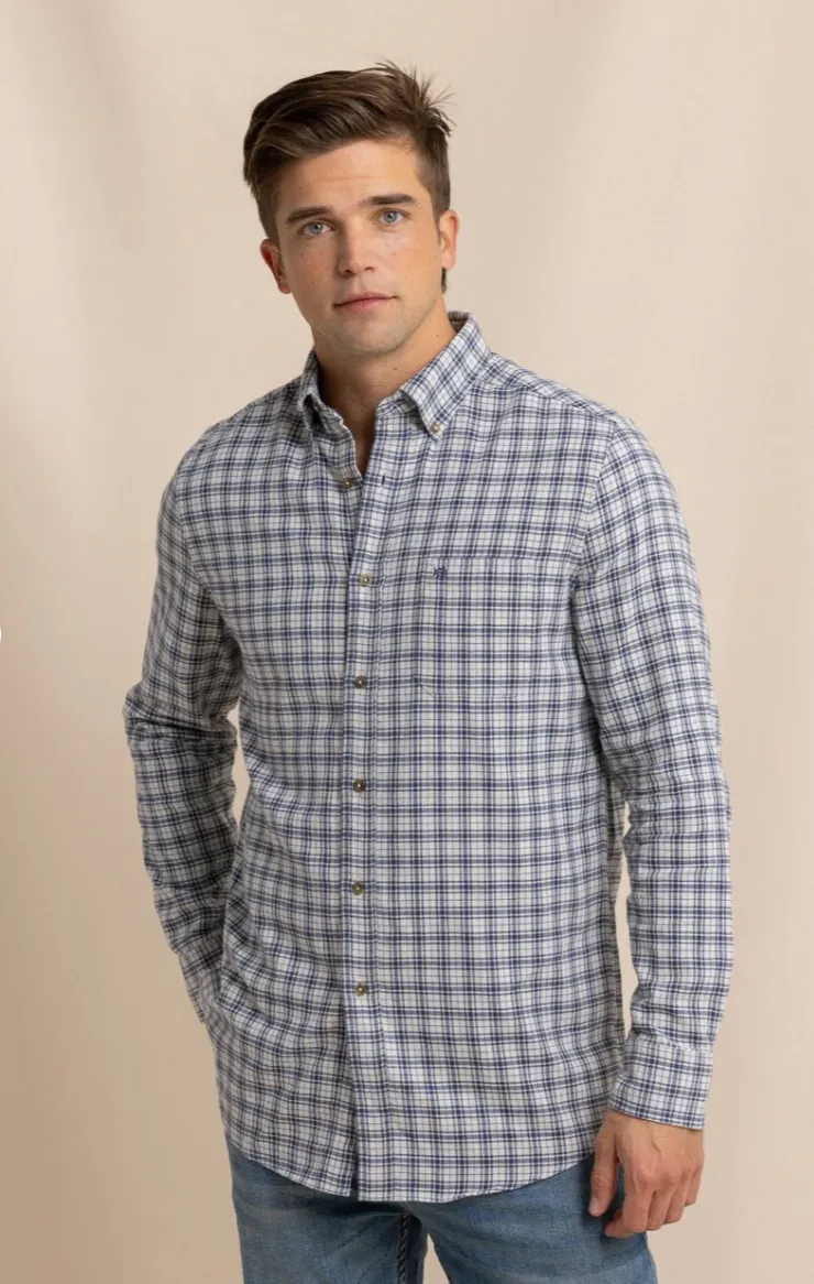 Southern Tide Barnwell Plaid Sportshirt Oatmeal