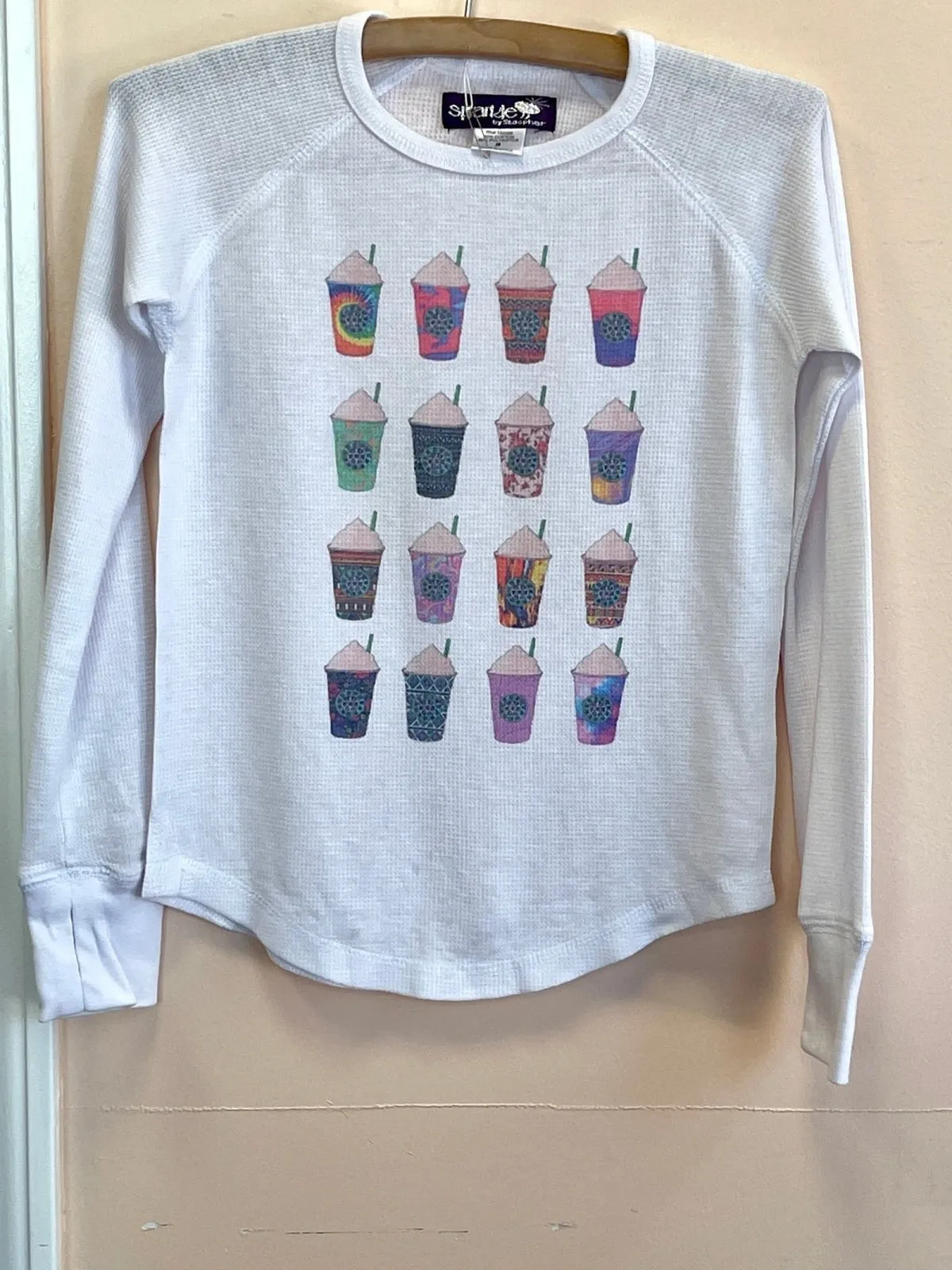 Sparkle By Stoopher Girls Frap Party L/S Thermal Shirt With Thumbholes