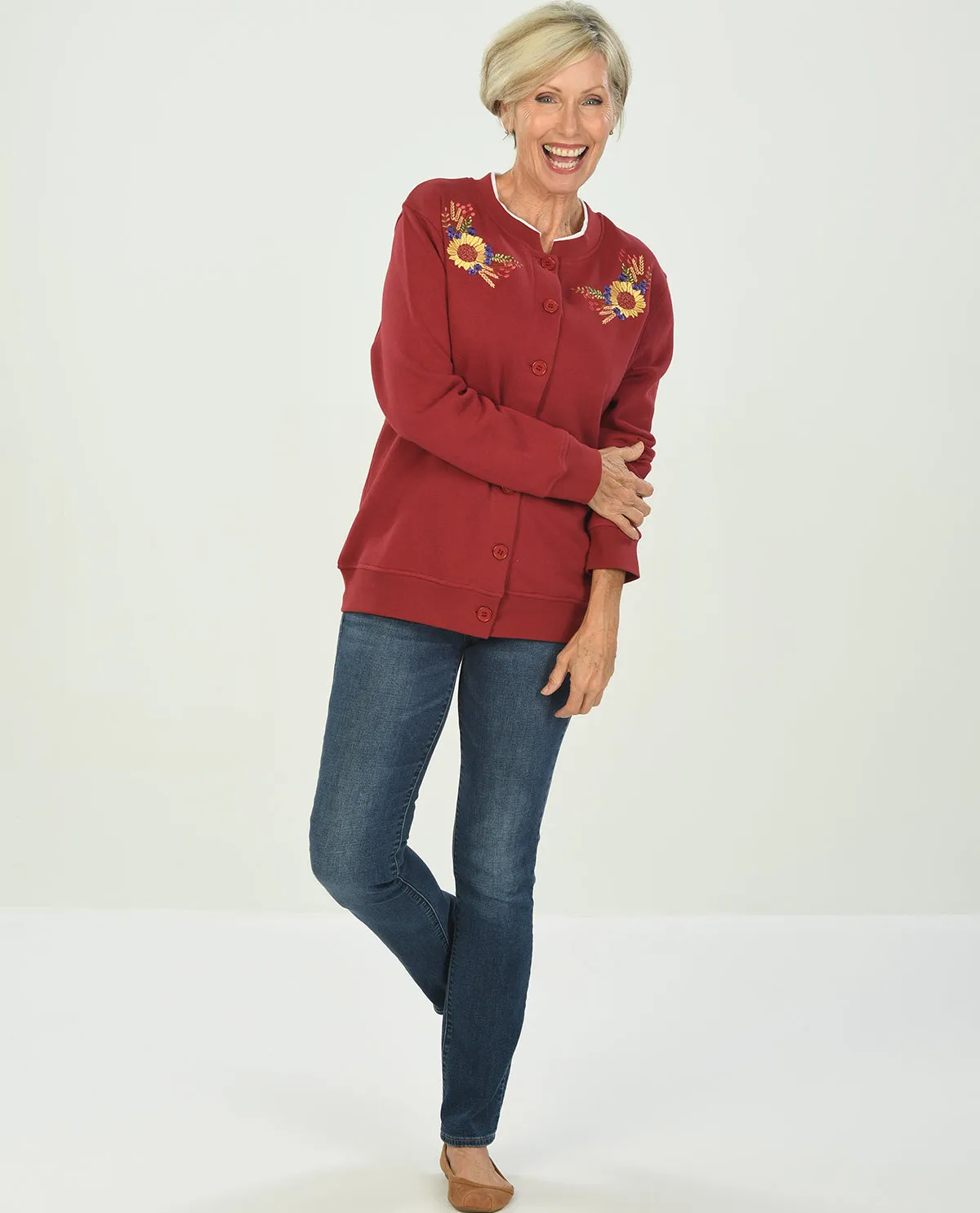 Speculation Women's Embroidered Fleece Cardigan