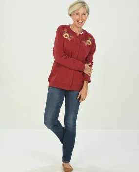 Speculation Women's Embroidered Fleece Cardigan