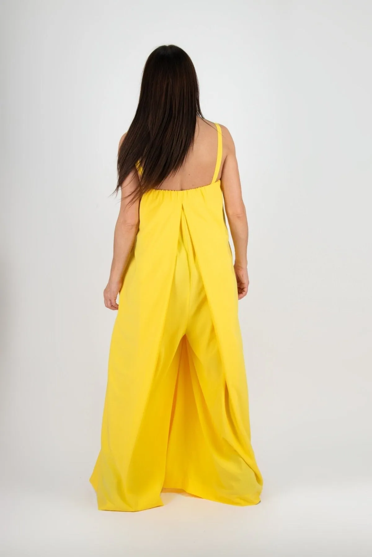 TALIA Yellow Off Shoulders Jumpsuit for Plus Size Women