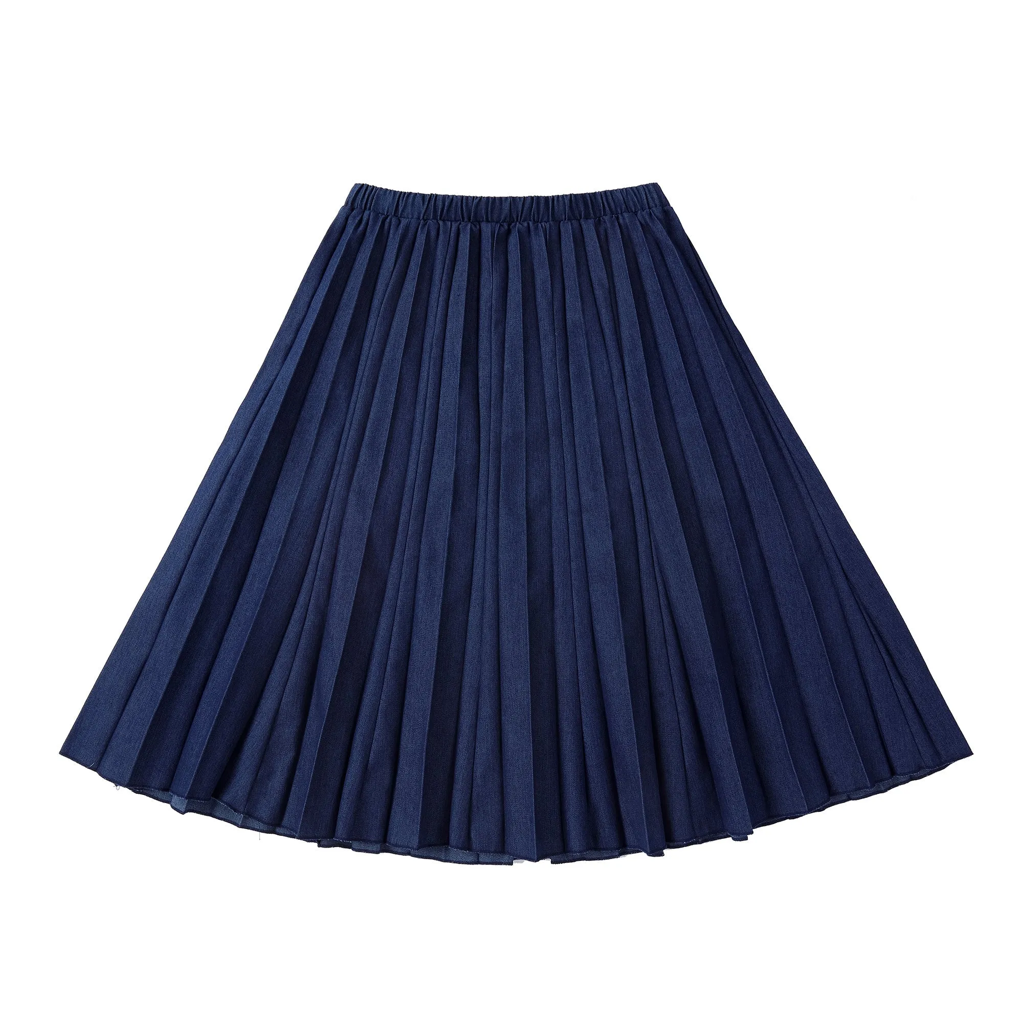 Teens Dark Denim Pleated Skirt