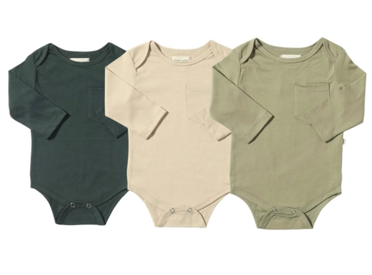 Tellico Triple Pack Onesies and Tees - Tan/Green/Sage