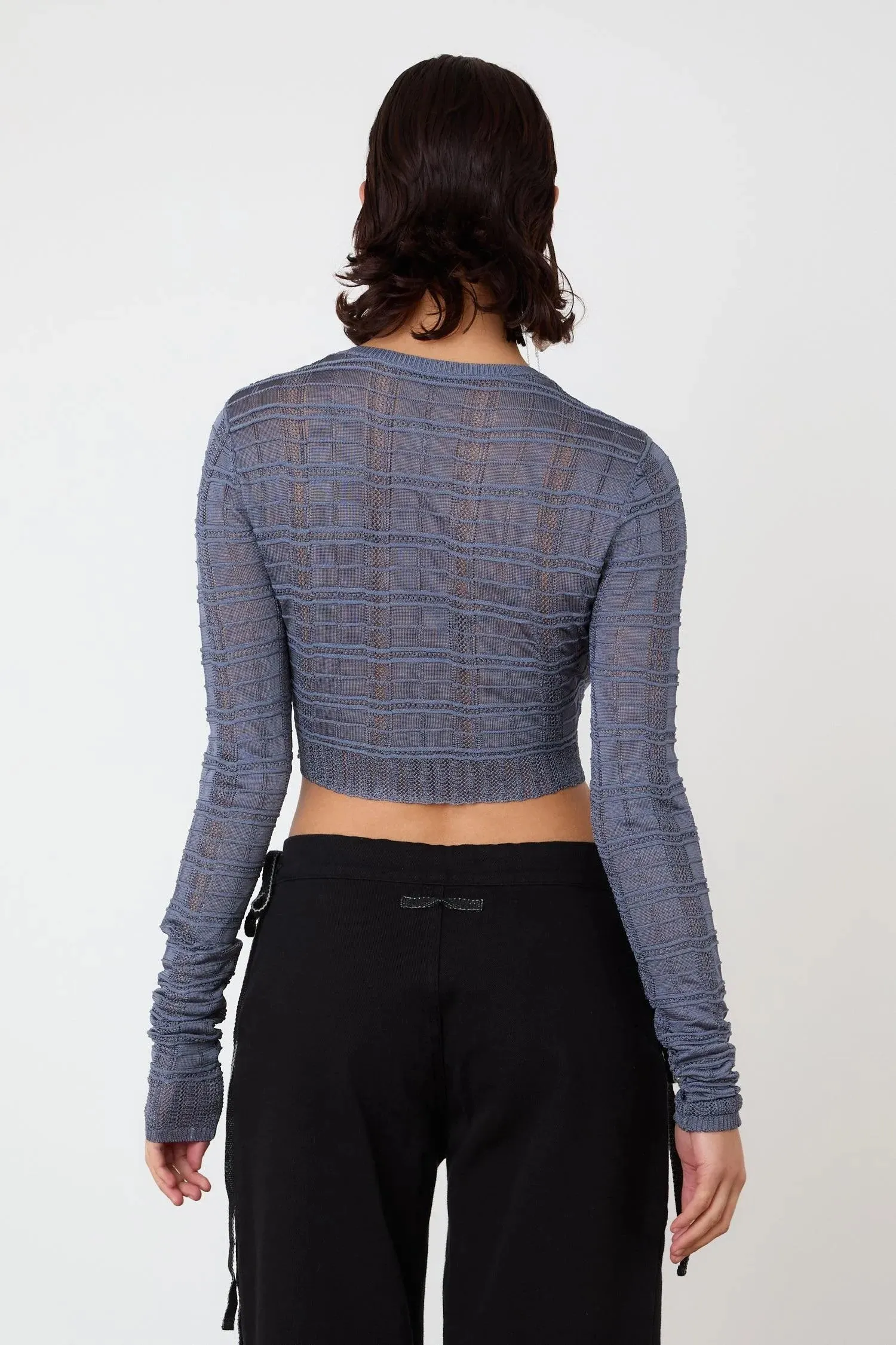 The Agnes Cropped Cardigan, Deep Sea