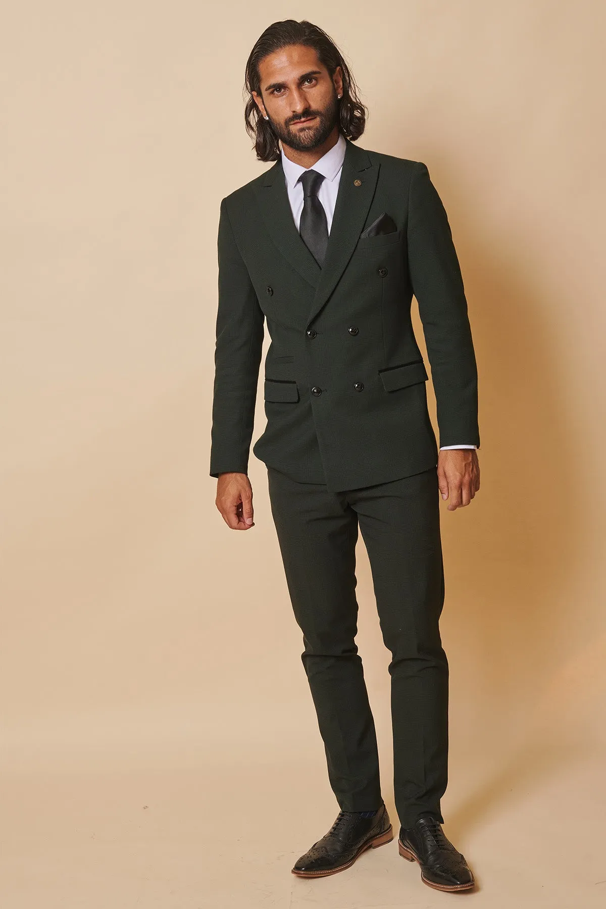 The WBA Collection - BROMLEY Olive Green Double Breasted Suit As Worn By Darnell Furlong