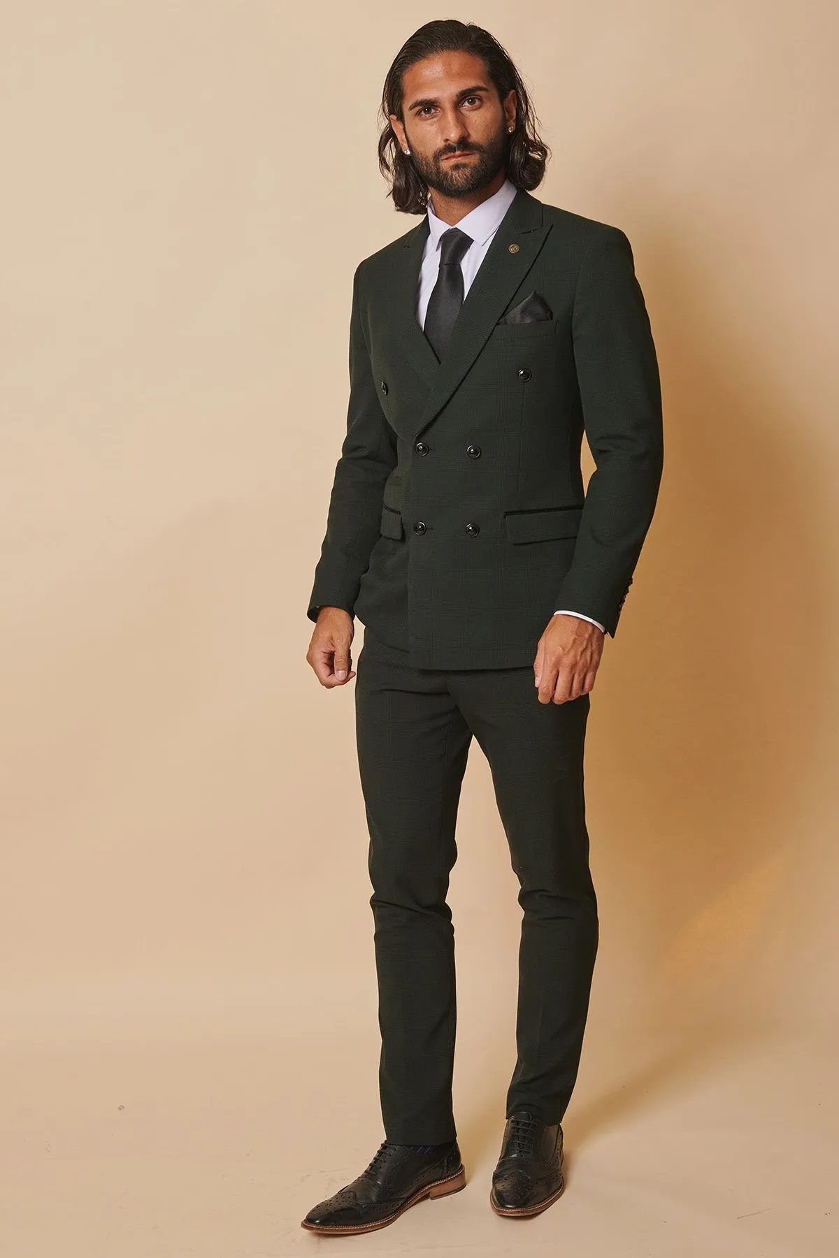 The WBA Collection - BROMLEY Olive Green Double Breasted Suit As Worn By Darnell Furlong