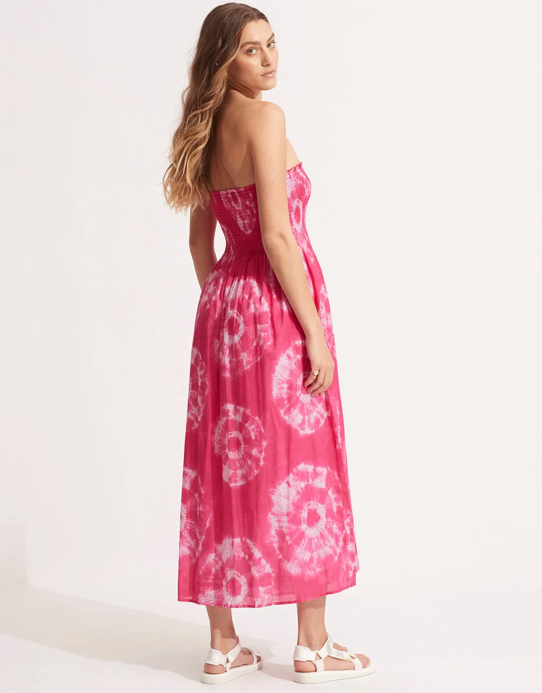 Tie Dye Skirt Dress - Rose Pink