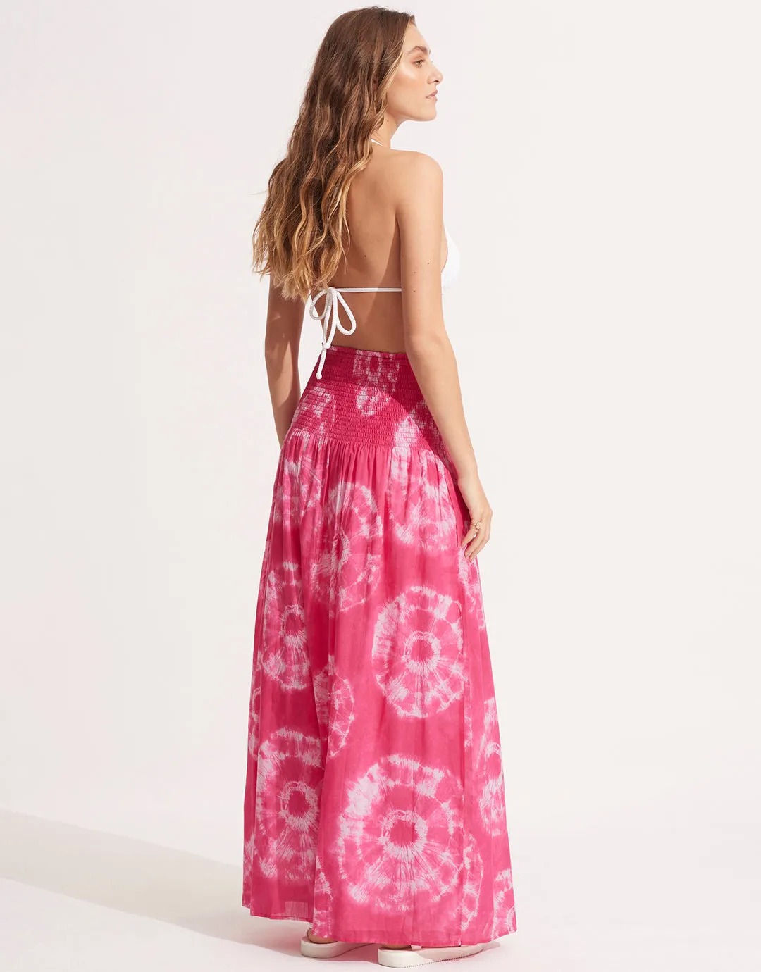 Tie Dye Skirt Dress - Rose Pink