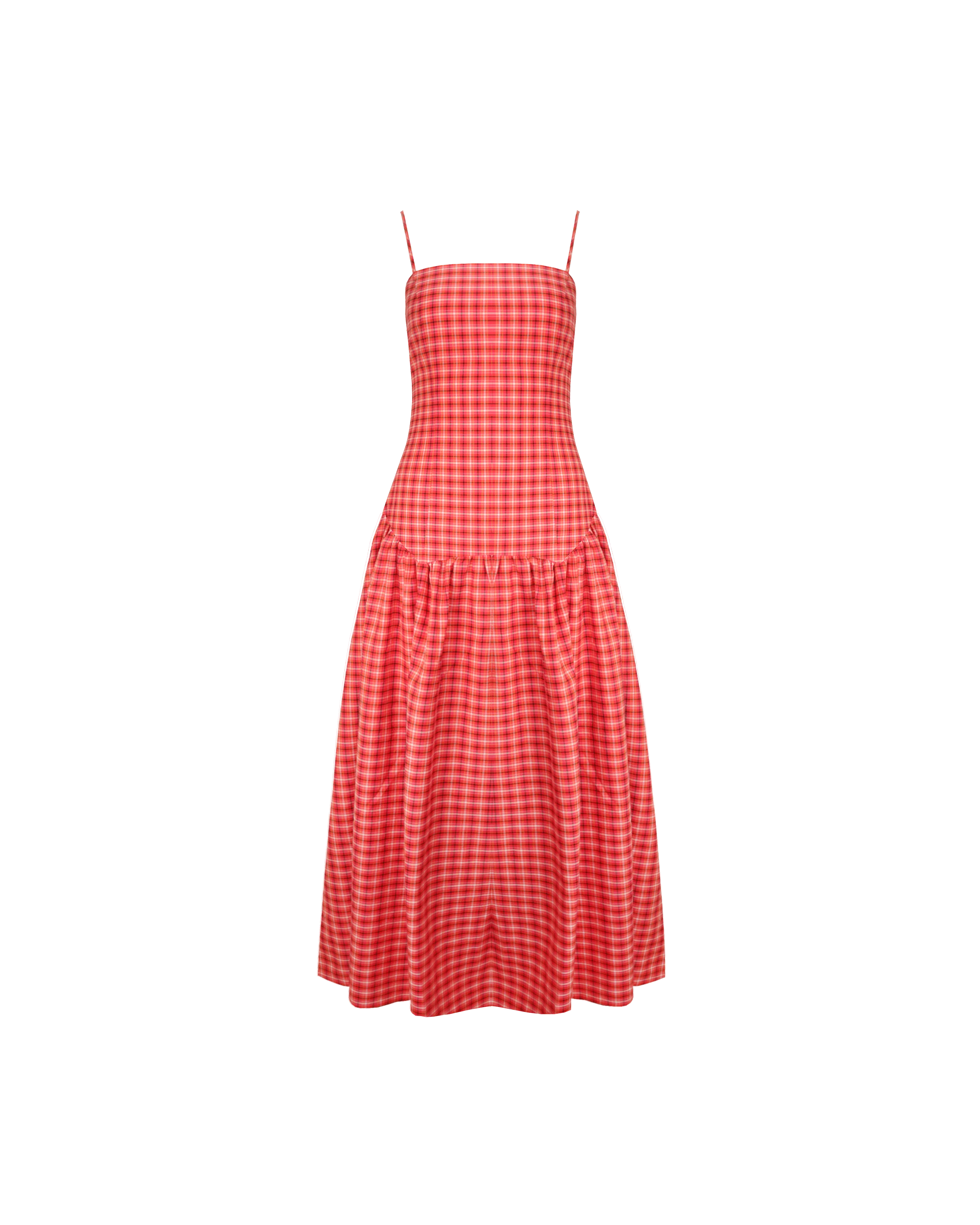 TRULLI MAXI DRESS RED TARTAN