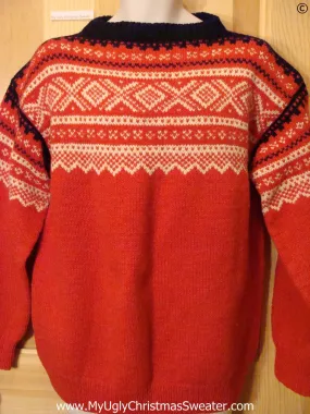 Ugly Christmas Sweater Party Vintage Nordic Sweater SAGA KNIT (Norway)  (v38)