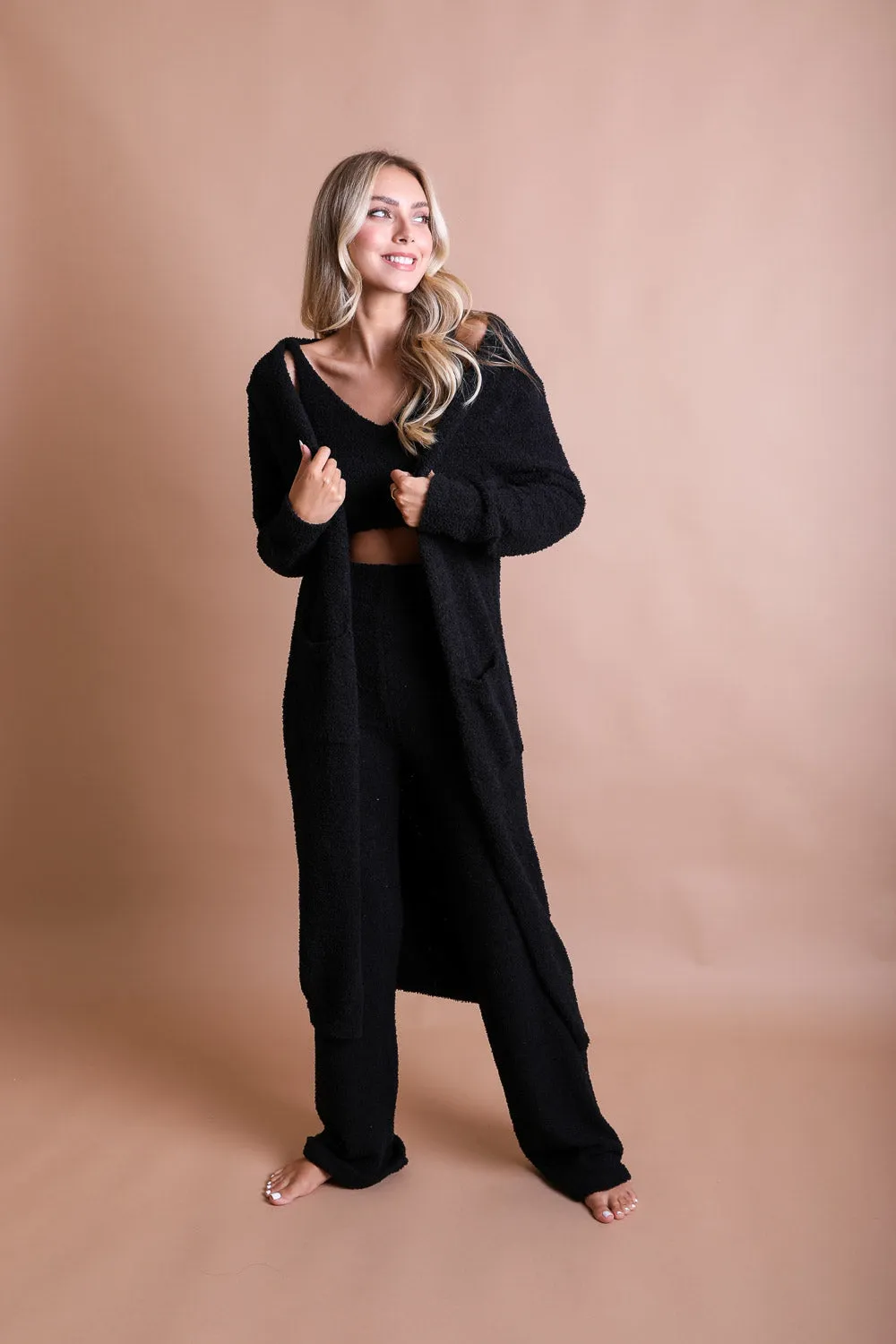 Ultra-soft Boucle Longline Cardigan