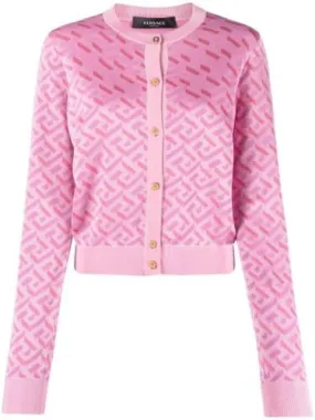 Versace La Greca monogram blend knit cardigan Ladies Size