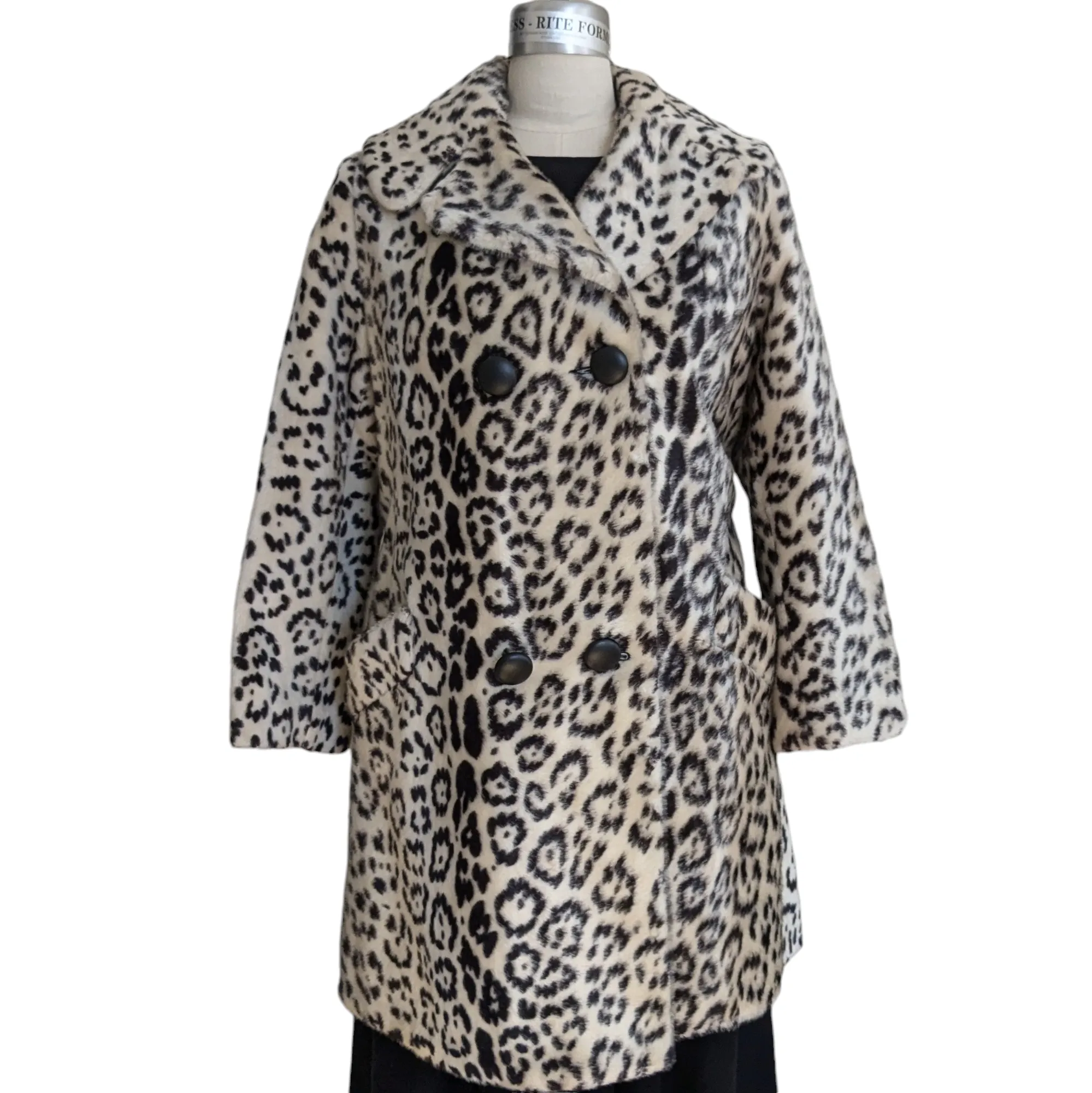 Vintage Faux Cheetah Coat Size Small