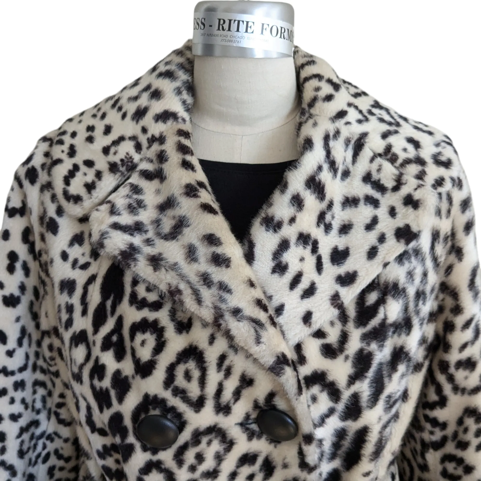 Vintage Faux Cheetah Coat Size Small