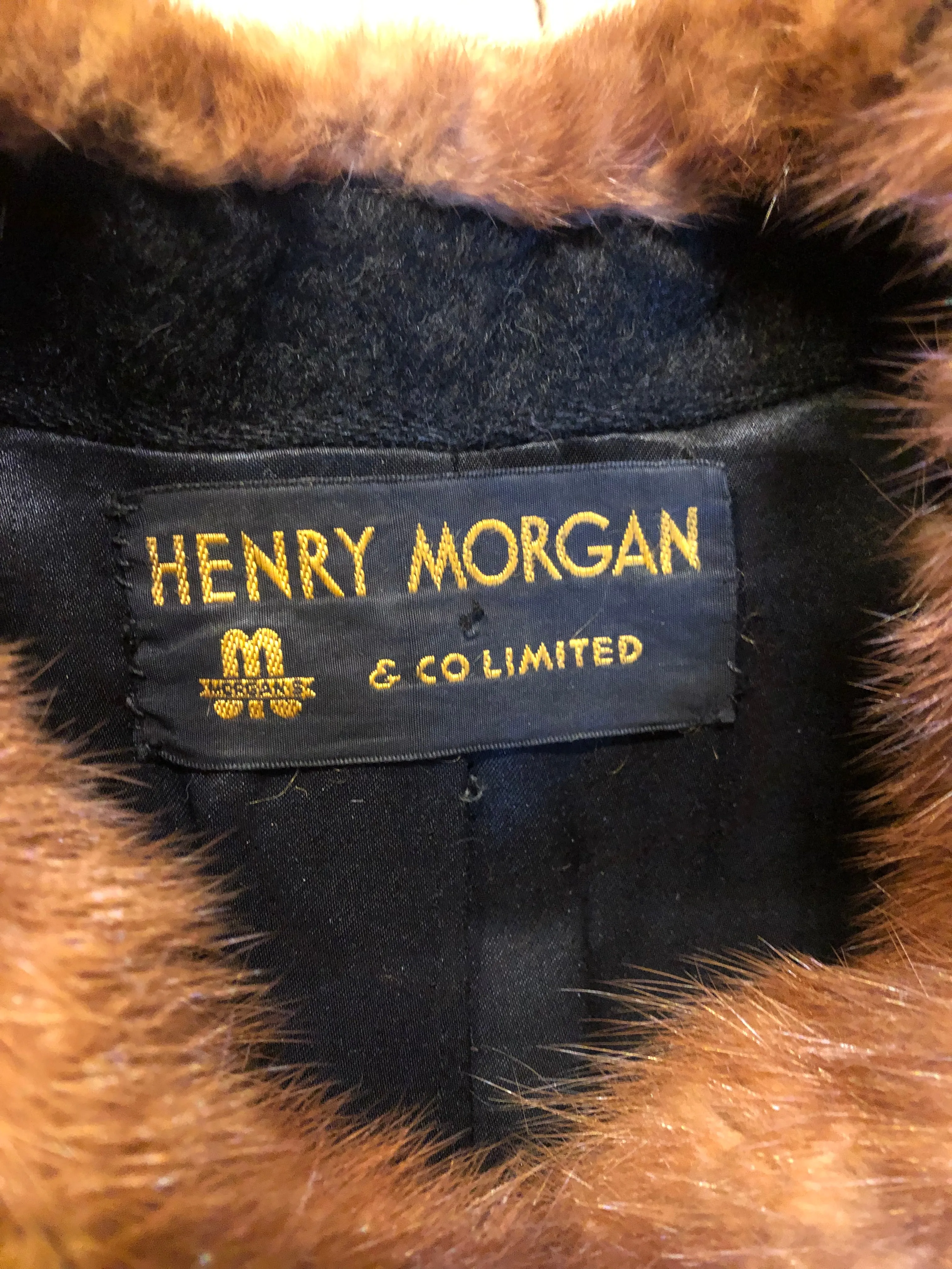 Vintage Henry Morgan Alpaca and Beaver Felt Coat with Mink Fur Collar