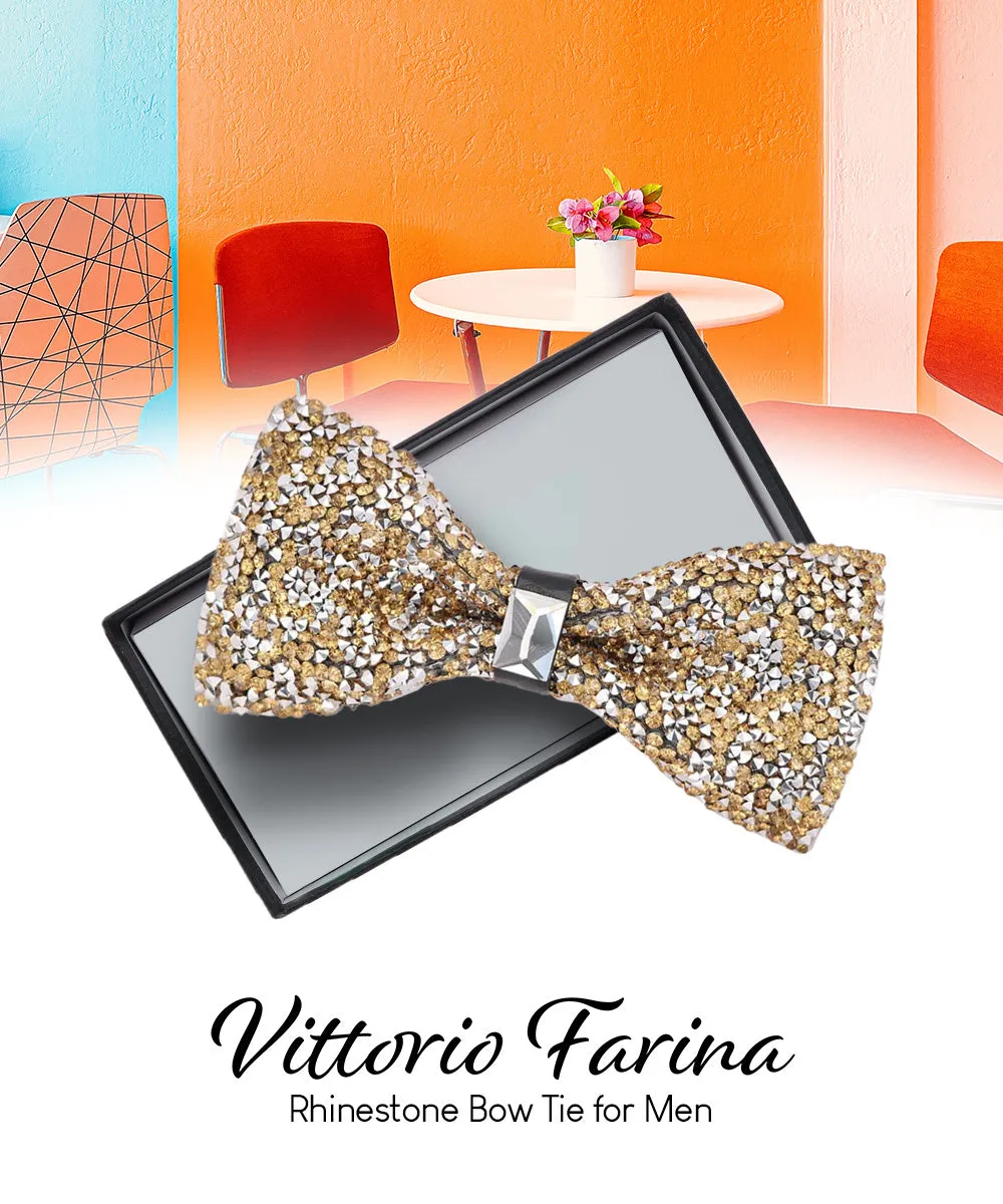 Vittorio Farina Men's Rhinestone Bow Tie in Gift Box