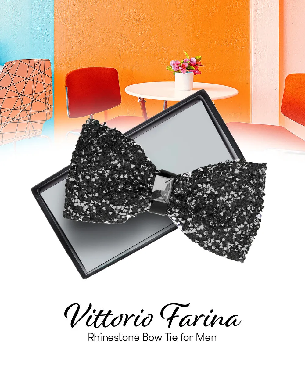 Vittorio Farina Men's Rhinestone Bow Tie in Gift Box