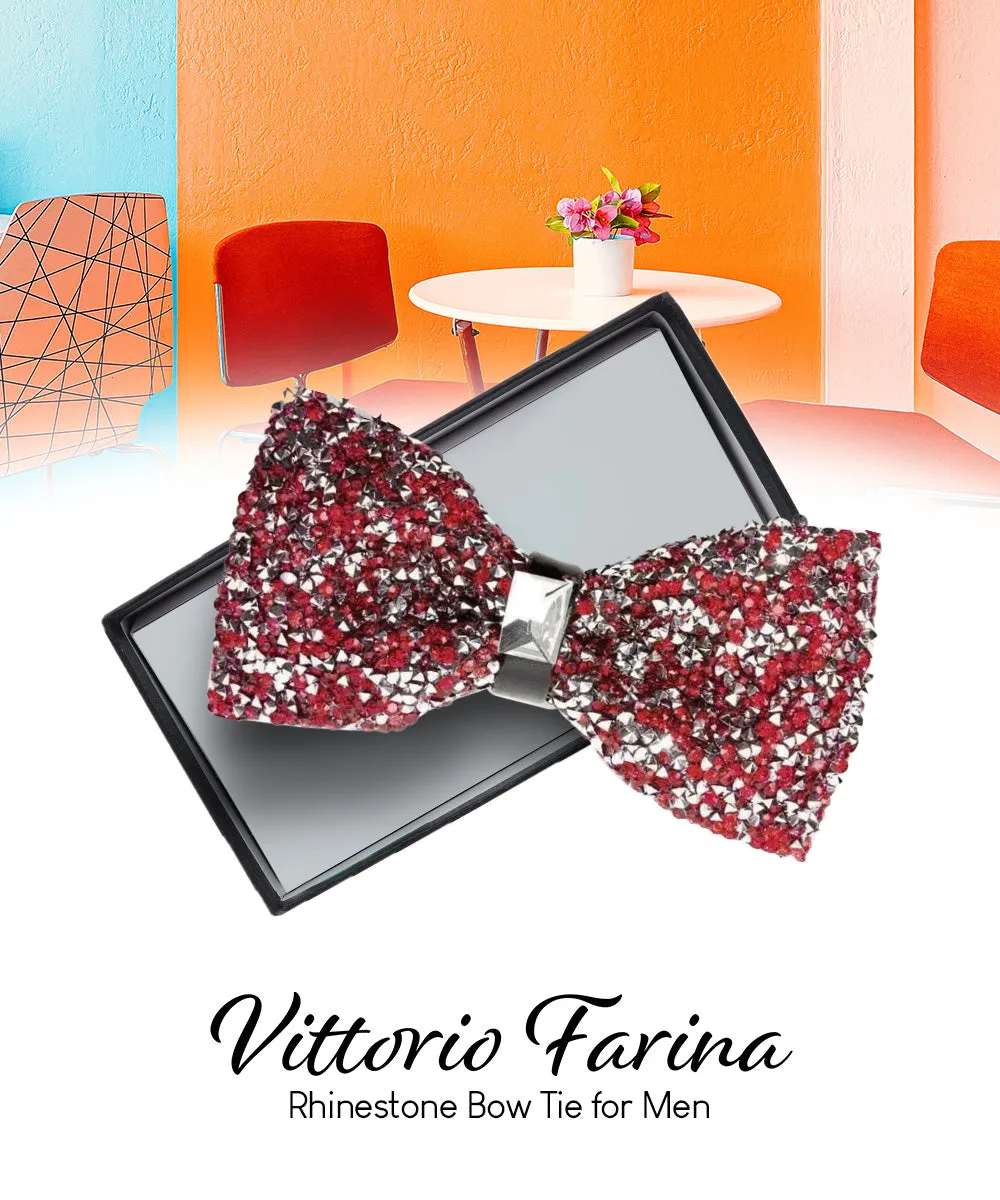 Vittorio Farina Men's Rhinestone Bow Tie in Gift Box