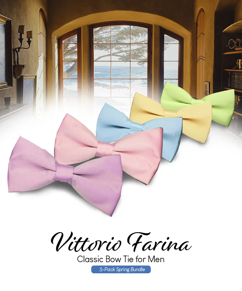 Vittorio Farina Men's Satin Bow Tie in Gift Box (Multipack)