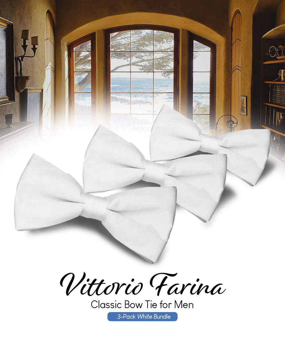 Vittorio Farina Men's Satin Bow Tie in Gift Box (Multipack)