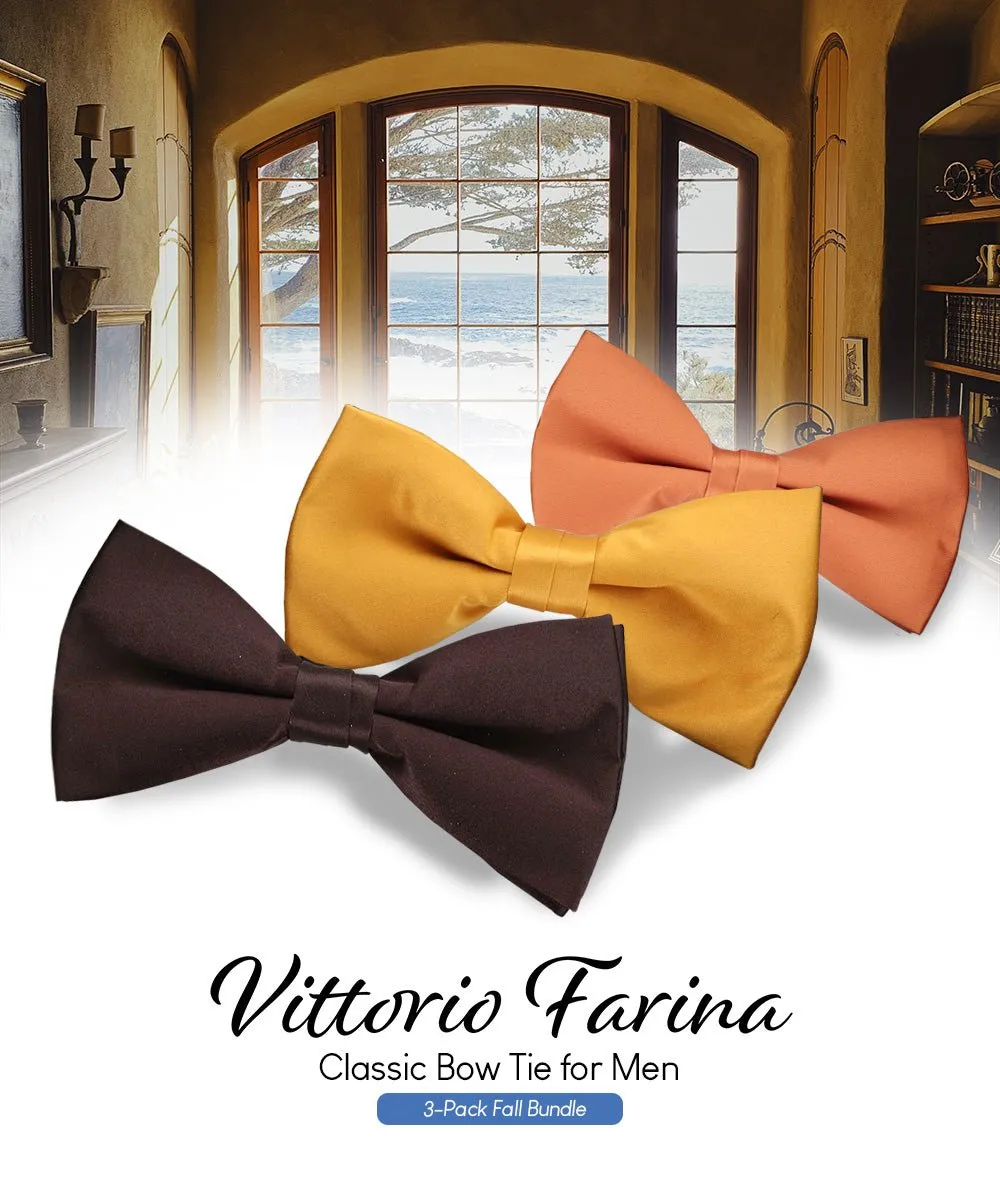 Vittorio Farina Men's Satin Bow Tie in Gift Box (Multipack)