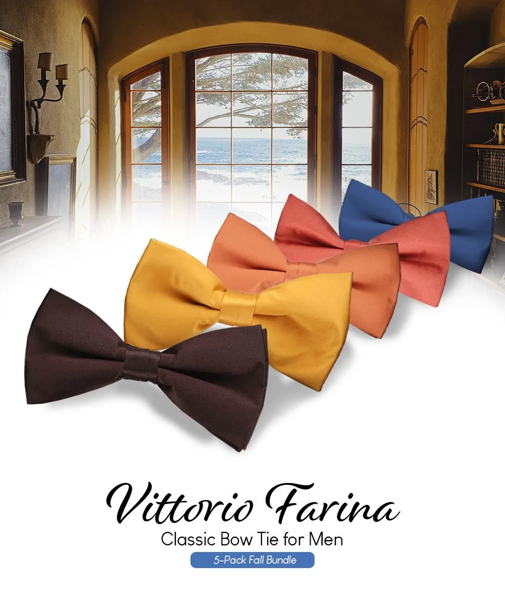 Vittorio Farina Men's Satin Bow Tie in Gift Box (Multipack)