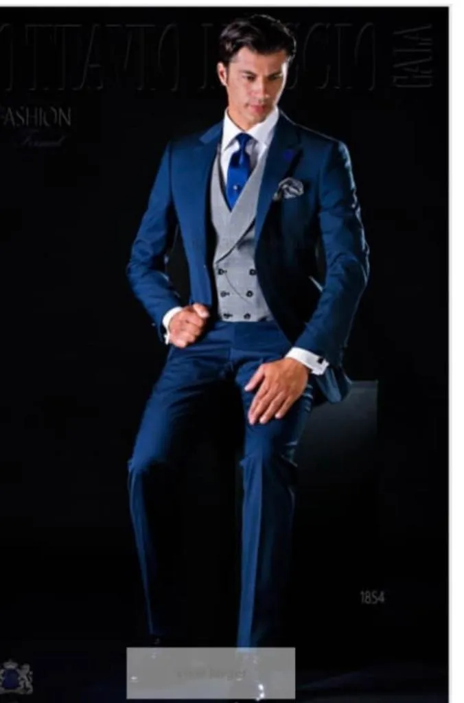 Voguable 3 Piece Men Suits for Wedding Tuxedo Notched Lapel Custom Male Jacket with Pants Vest New Fashion Clothes