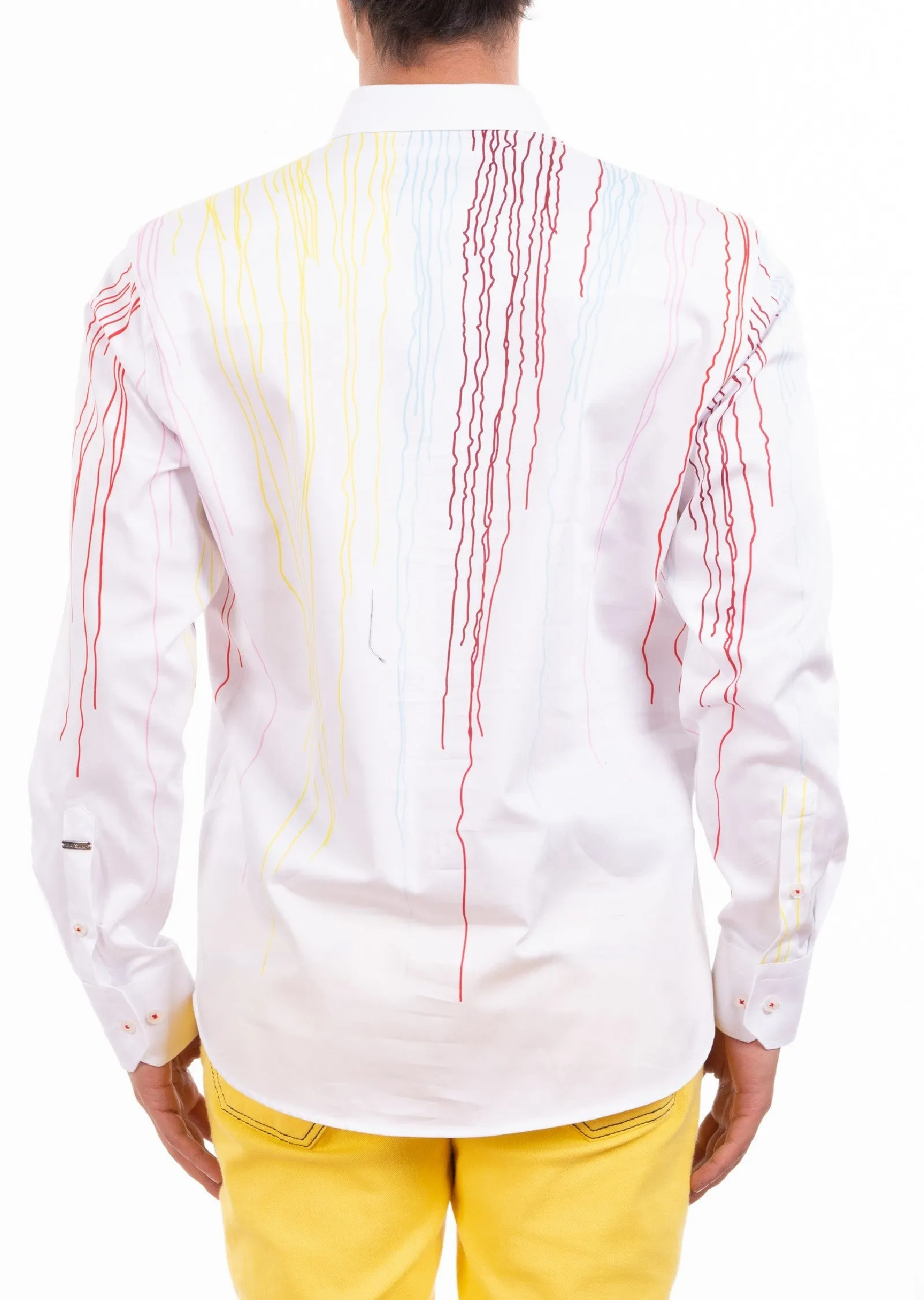 White Red Paint Brush Shirt