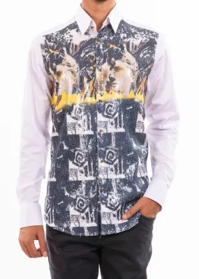 White Sequin Double Face Shirt