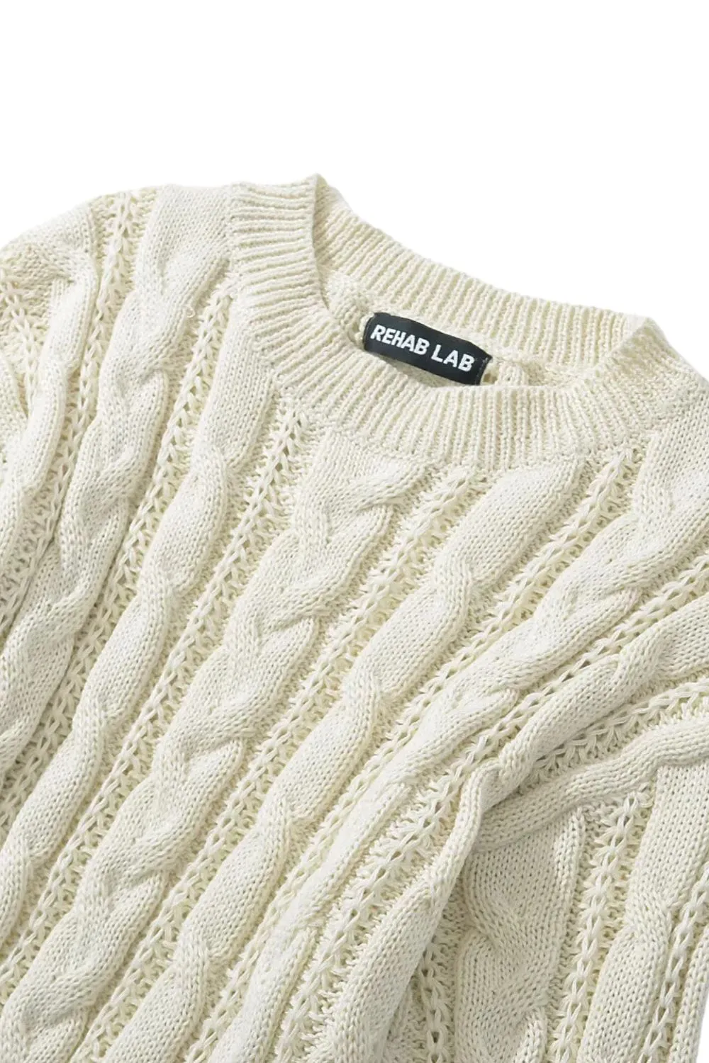 'Willy' Cable Knit Round Neck Pullover Sweater (4 Color)