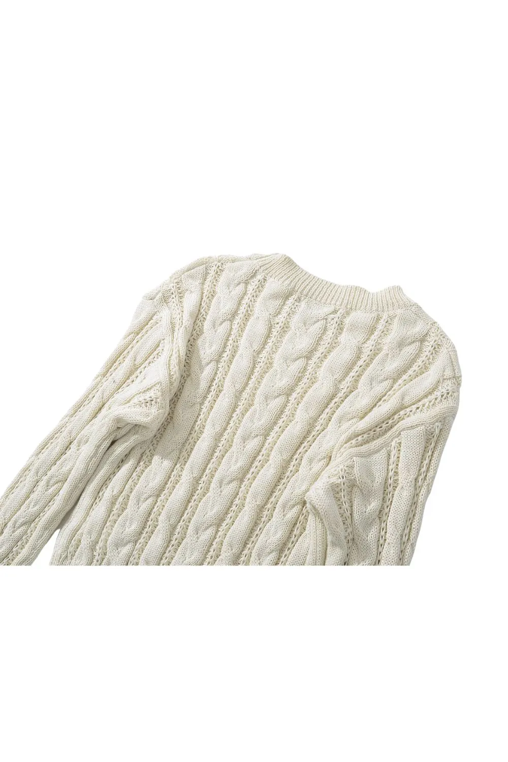 'Willy' Cable Knit Round Neck Pullover Sweater (4 Color)