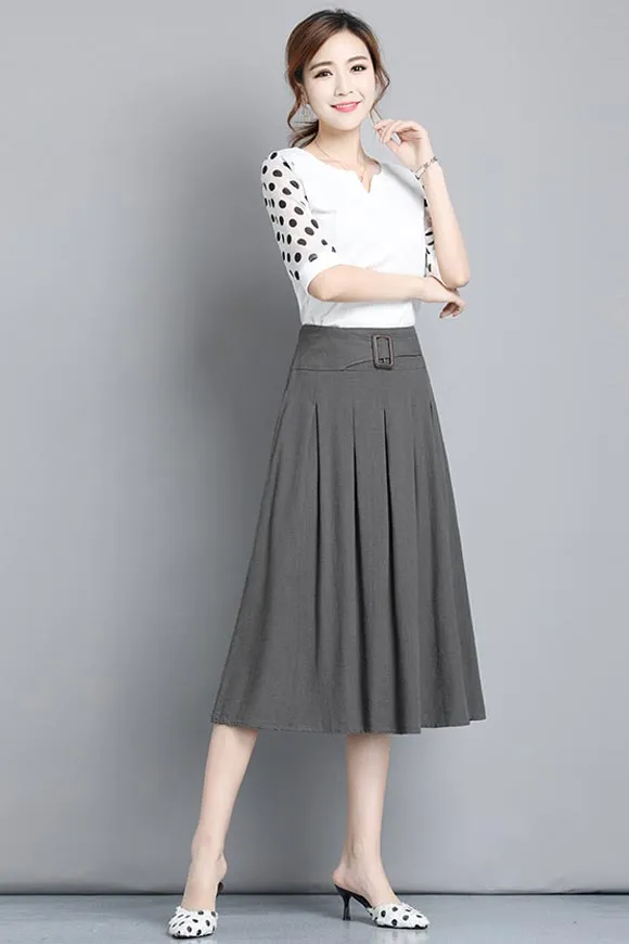 women summer pleated skirt with high waist CYM317