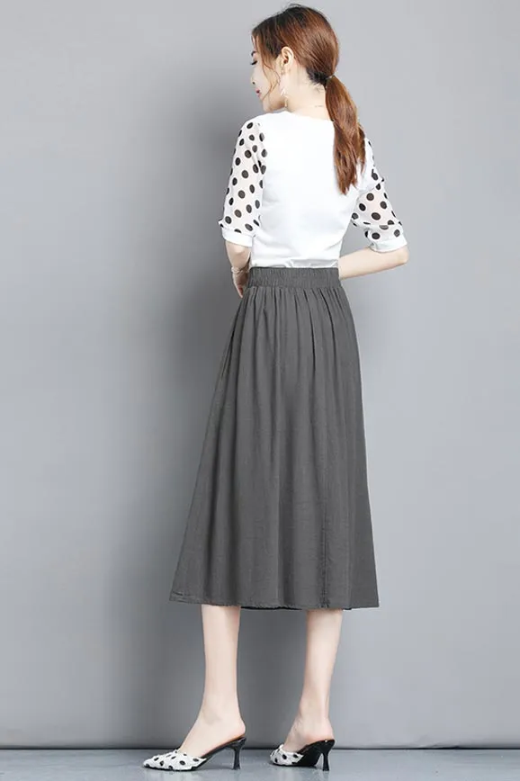 women summer pleated skirt with high waist CYM317