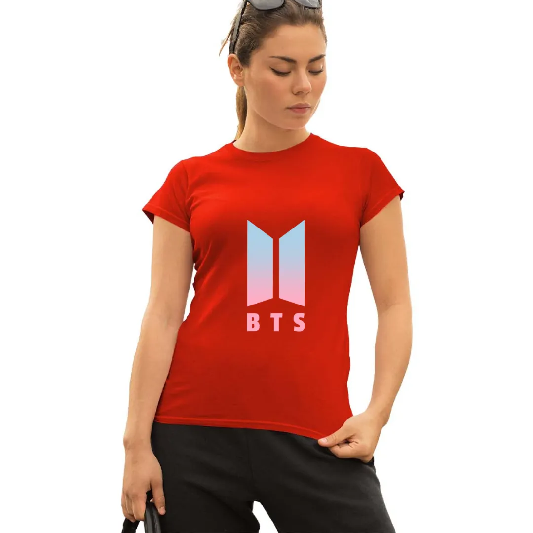 WOMENS BTS -1 PRINTED TSHIRT - RED