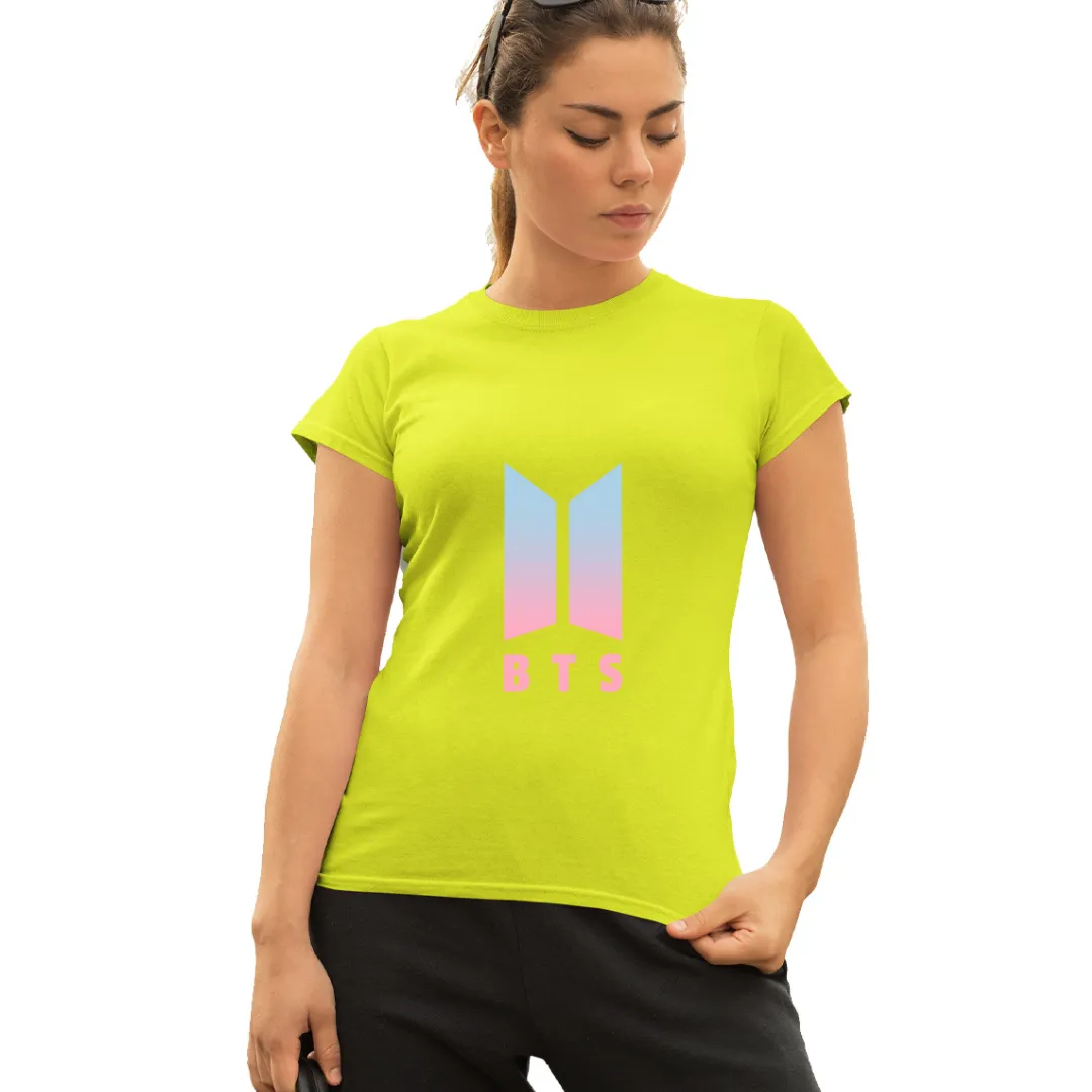 WOMENS BTS -1 PRINTED TSHIRT - VIVID YELLOW