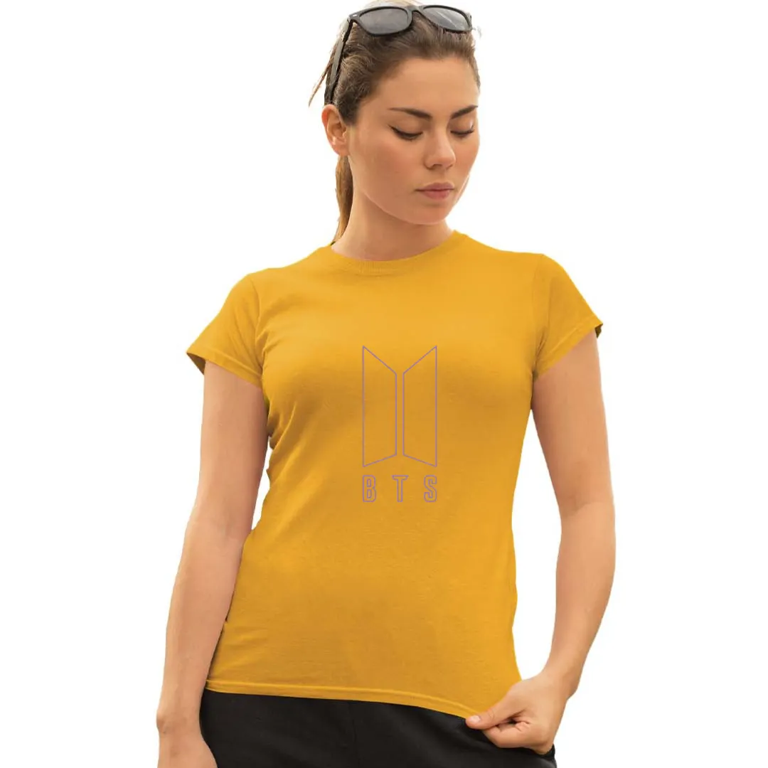 WOMENS BTS -2 PRINTED TSHIRT - MUSTARD