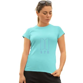 WOMENS BTS -3 PRINTED TSHIRT - AQUA