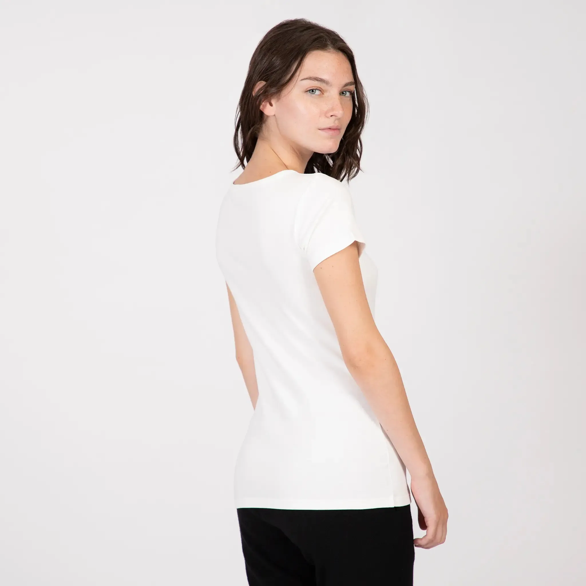 Women's Organic Pima Crew Neck Tee- Relaxed Fit