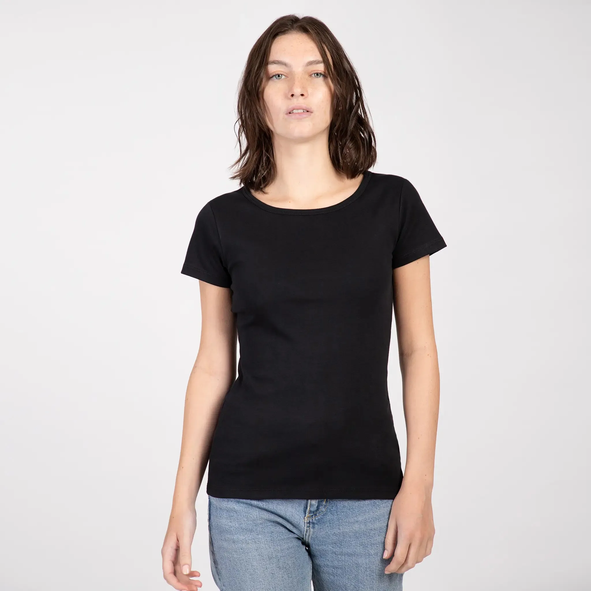 Women's Organic Pima Crew Neck Tee- Relaxed Fit