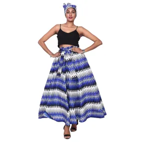 Women's Poly-Cotton Maxi Skirt with Tie Waist -- FI-R40