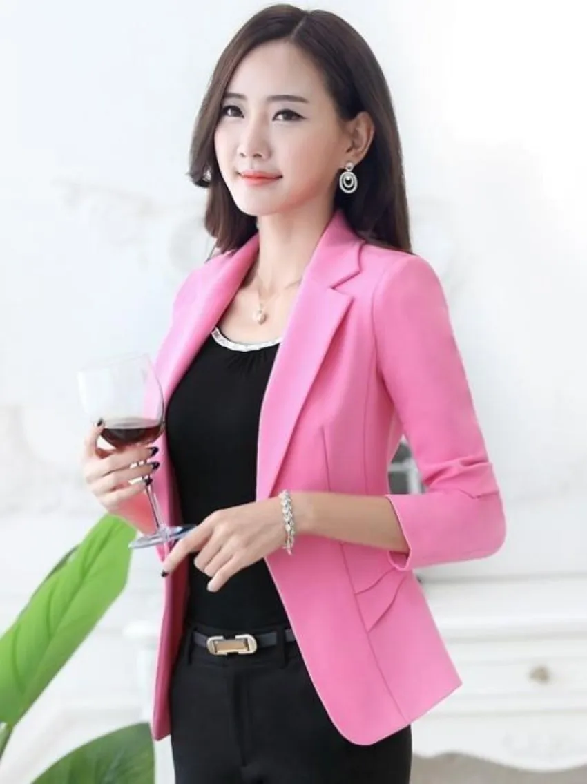 Womens Single Button Slim Fit Blazer