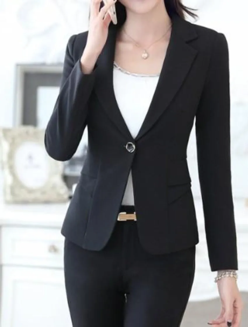 Womens Single Button Slim Fit Blazer