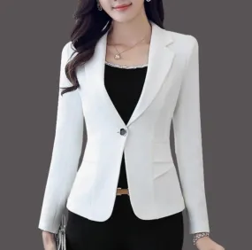 Womens Single Button Slim Fit Blazer