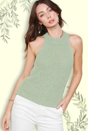 Womens Sleevess Ribbed Ariah Top Sweater