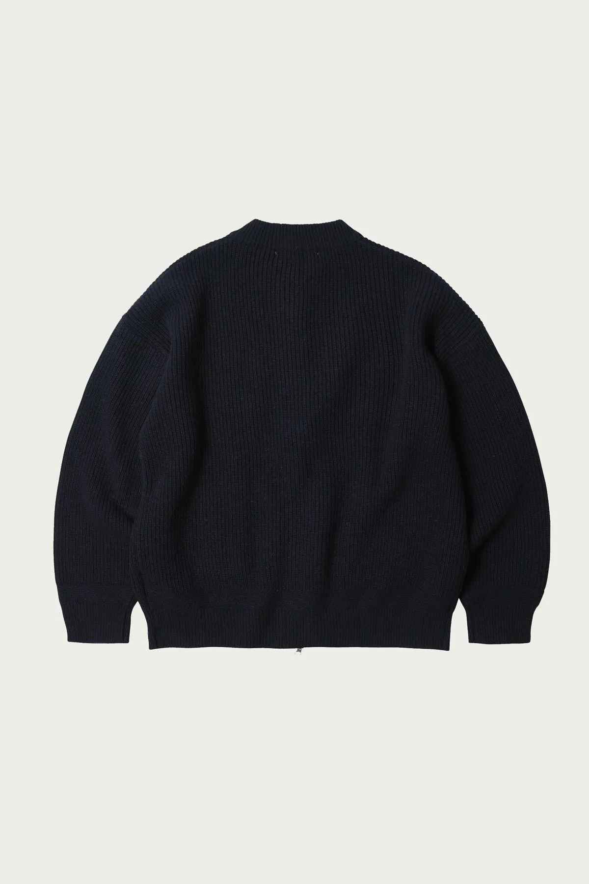 Wool Deck Zipup Cardigan - Navy