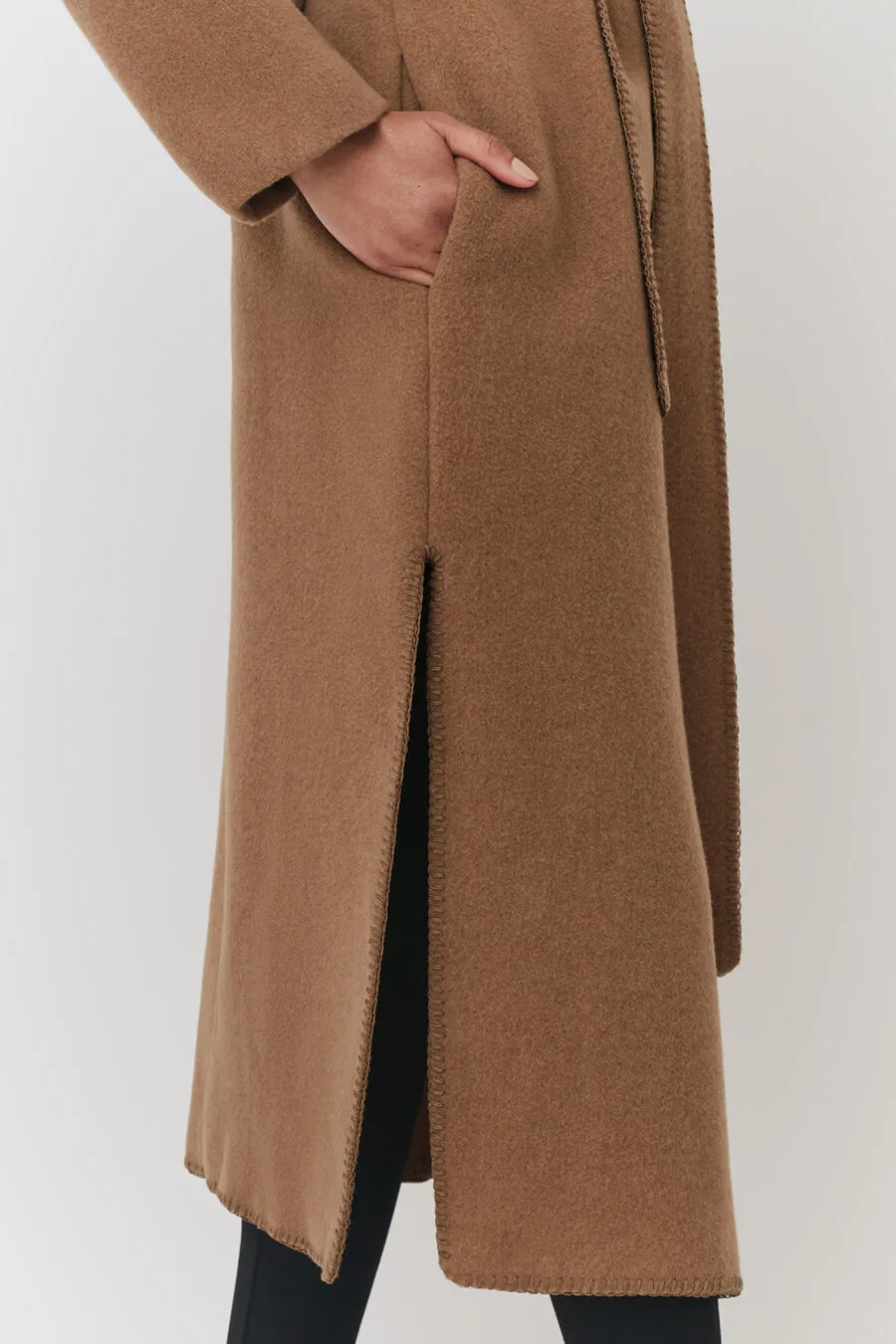 Wool Draped Collar Coat