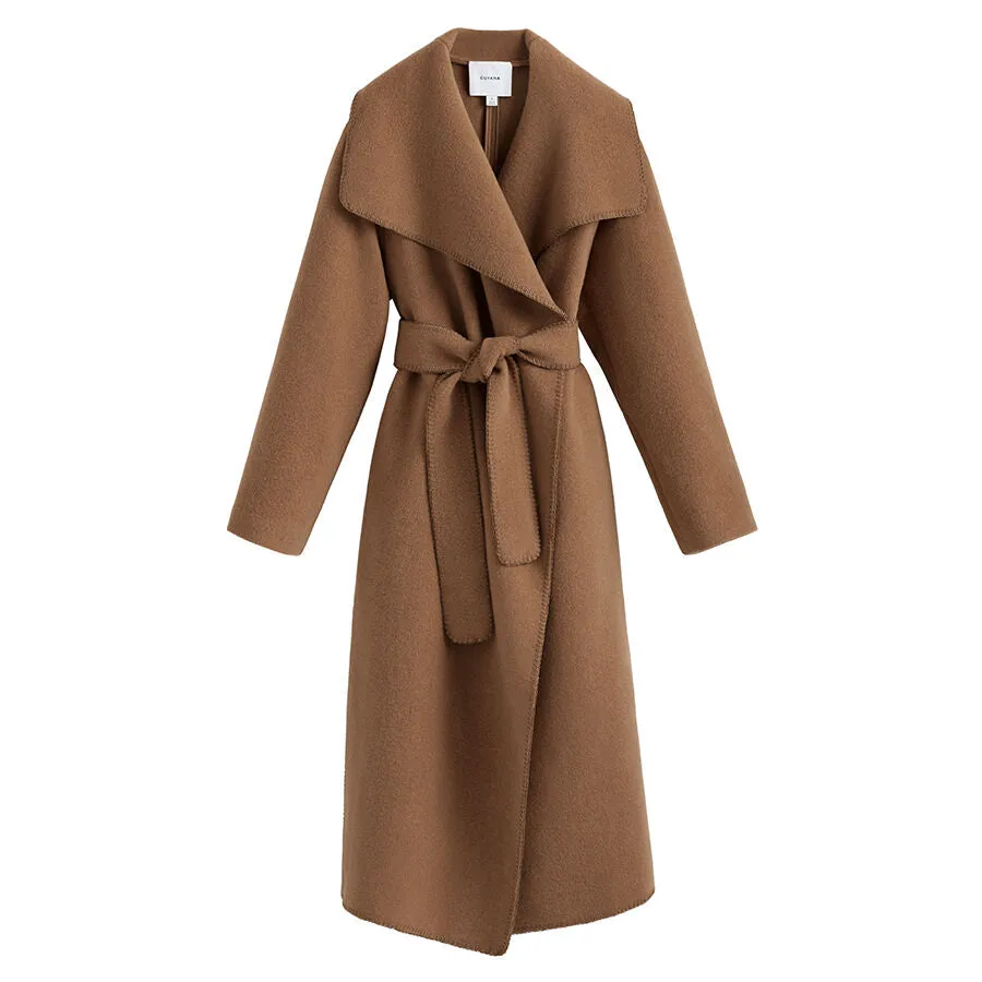 Wool Draped Collar Coat