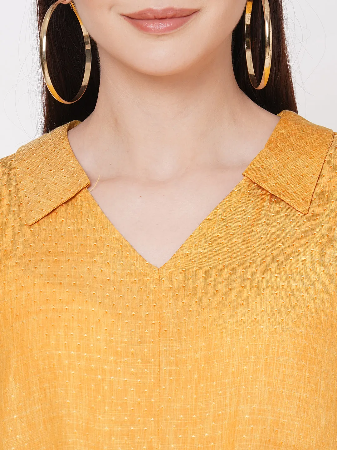 Yellow Solid Top With Front Knot