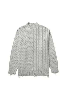 'Zemfira' Studded Distressed Knit Sweater