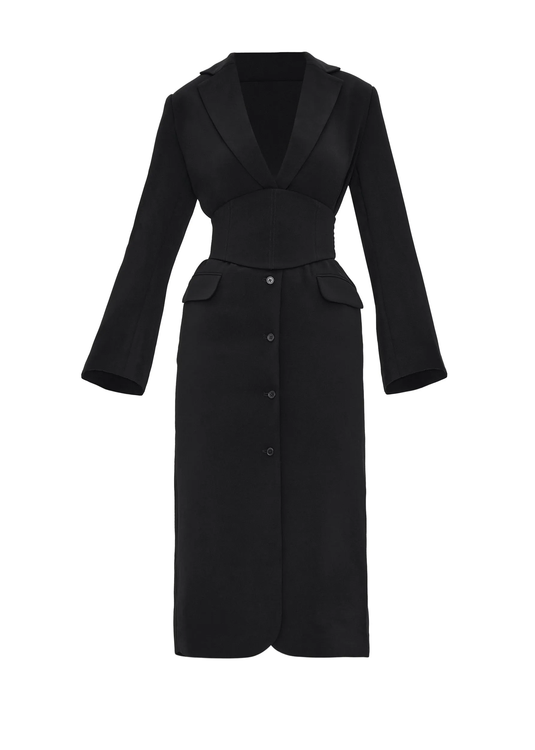 ZIA CORSET BLAZER DRESS - ONYX